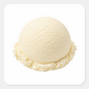 Glattes Vanille-Eiscreme-Kugel-Kunstwerk Quadratischer Aufkleber