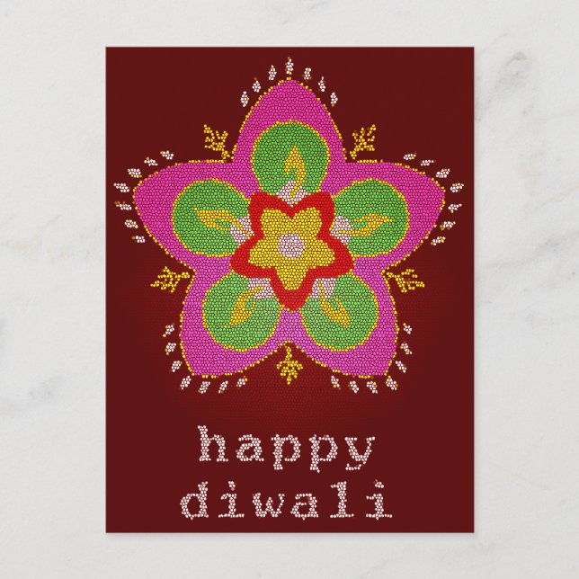 Glattglas rangoli postkarte (Vorderseite)