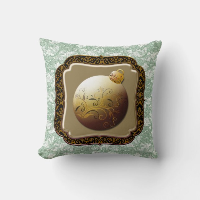 Glattglasverzierungen mit grünen Imitaten Kissen (Vorderseite)