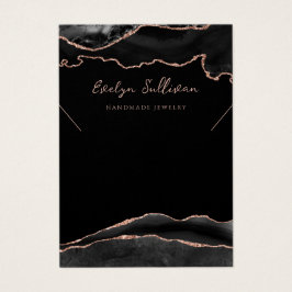 Glattlederkarte mit goldener Rose und schwarzer Se