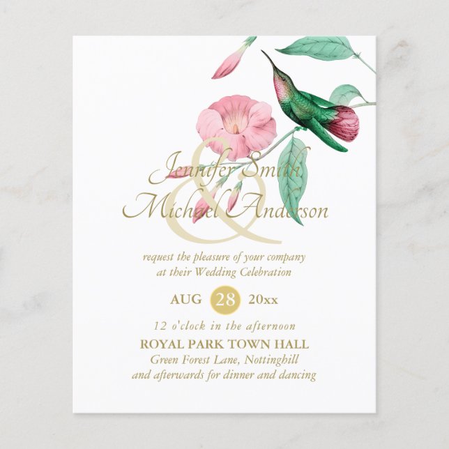 Glattrosa Hummingbird Blume (Vorderseite)