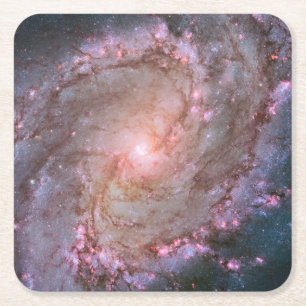 Glattspirale Galaxy Messier 83. Rechteckiger Pappuntersetzer