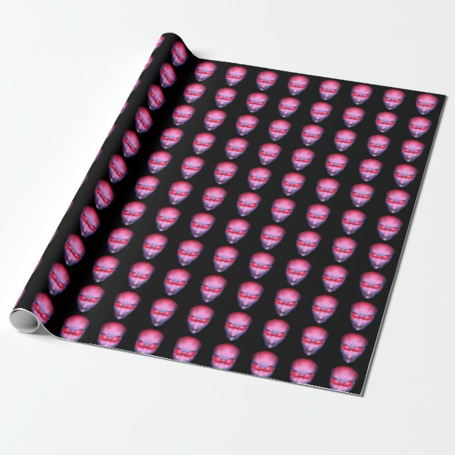 Glatzenrosa Alien Geschenkpapier (Ungerollt)