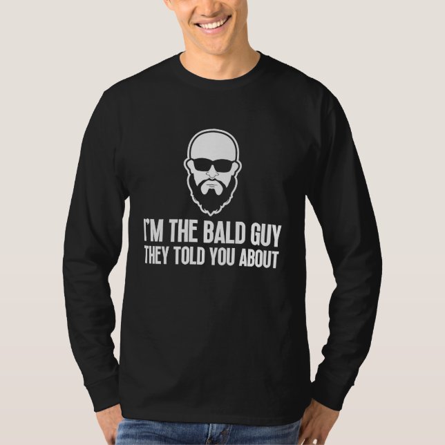 Glatzköpfige Männer Bart Mann Haarausfall Glatzenb T-Shirt (Vorderseite)