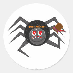 Glatzspinne Runder Aufkleber