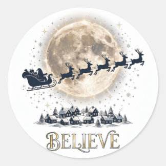 Glaub an den Weihnachtsmann-Weihnachtsaufkleber Runder Aufkleber