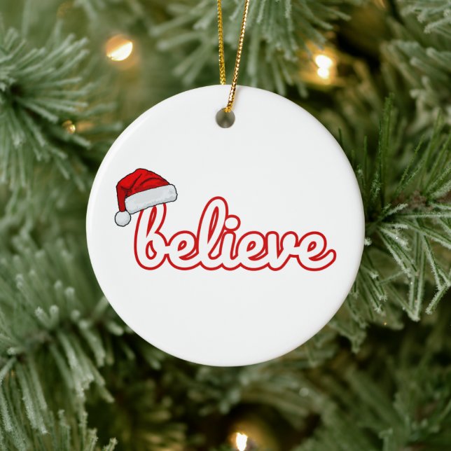 Glaub an Weihnachten Keramik Ornament (Baum)
