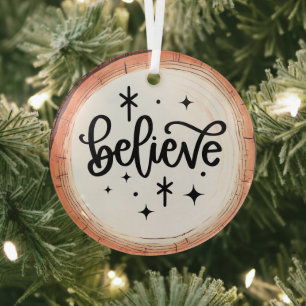 Glaub an Weihnachten Ornament Aus Glas