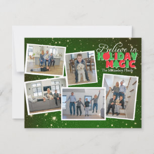 Glaub an Weihnachtszauber Fotokarte Feiertagskarte