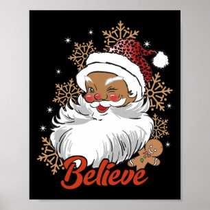 Glaube Afro Santa African American Christmas Blac Poster