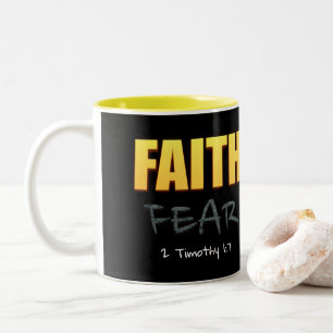 Glaube an Angst christliches Bibelverse Zweifarbige Tasse