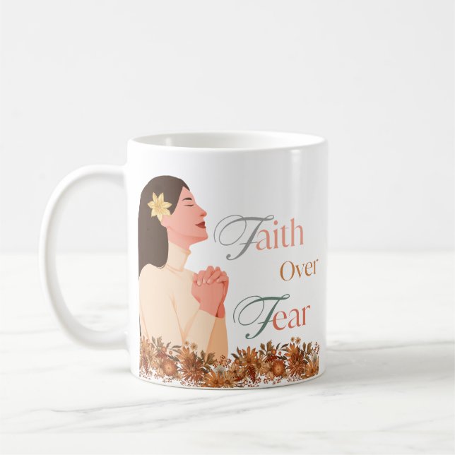 Glaube an Angst, Glaube inspiriert klassische Tass Kaffeetasse (Links)