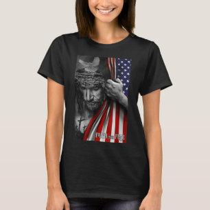 Glaube an Angst, Jesus American Flag Patriot Chris T-Shirt