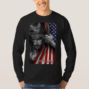 Glaube an Angst, Jesus American Flag Patriot Chris T-Shirt