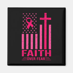 Glaube an Angst vor dem US-Flaggen rosa Ribbon Bru Magnet