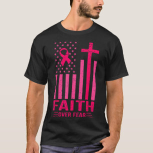 Glaube an Angst vor dem US-Flaggen rosa Ribbon Bru T-Shirt