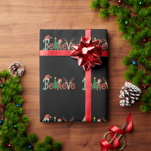 Glaube an Bigfoot Sasquatch Santa Rentier Weihnach Geschenkpapier