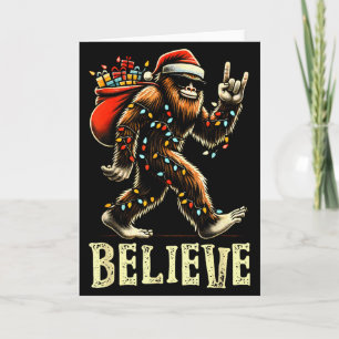 Glaube an Bigfoot Sasquatch Santa Rentier Weihnach Karte