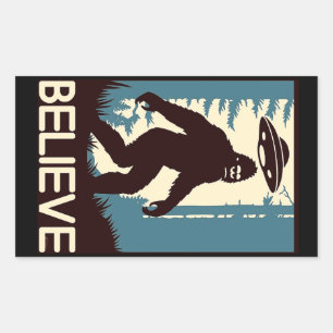 Glaube an Bigfoot UFO Rechteckiger Aufkleber
