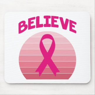 Glaube an das rosa Band Retro Mousepad