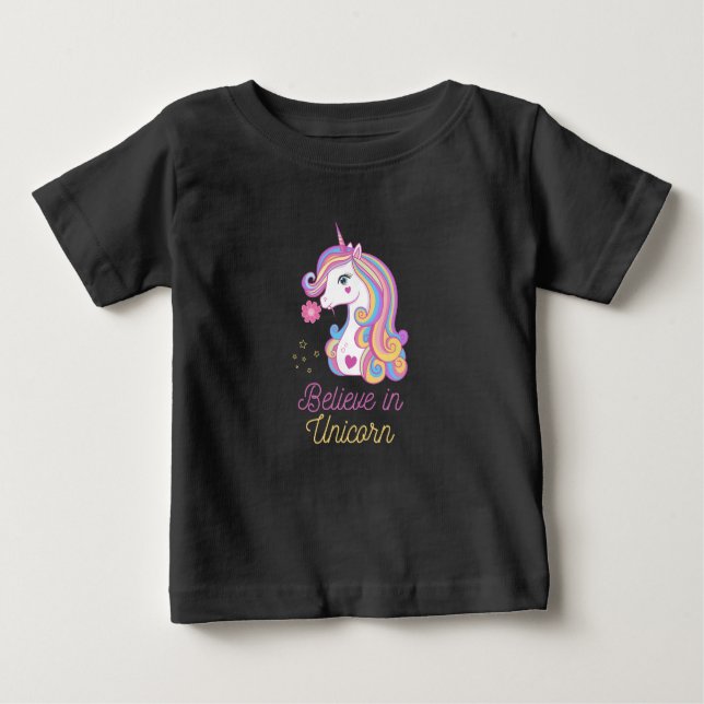 Glaube an das Zauber-Einhorn Baby T-shirt (Vorderseite)