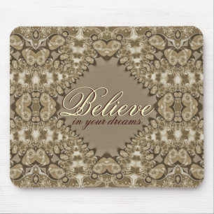 Glaube an deine Träume Vintage-Spitzen-Liebe-Mausp Mousepad
