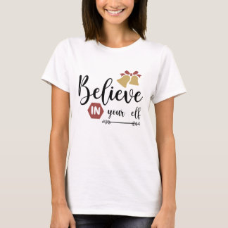 Glaube an deinen Elf Frohe Weihnachten Baum X mas T-Shirt