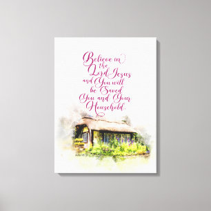 Glaube an den Herrn Jesus und du wirst gerettet we Leinwanddruck