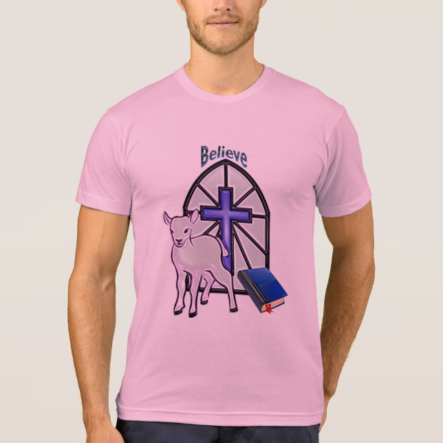 Glaube an den Lamm Christus Allmächtig T-Shirt (Vorderseite)