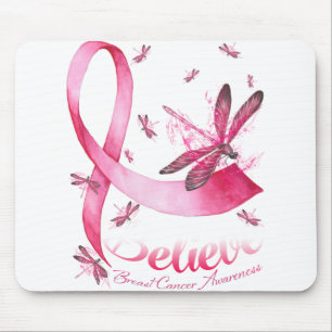 Glaube an den Rosa-Ribbon-Brustkrebs des Libellenf Mousepad