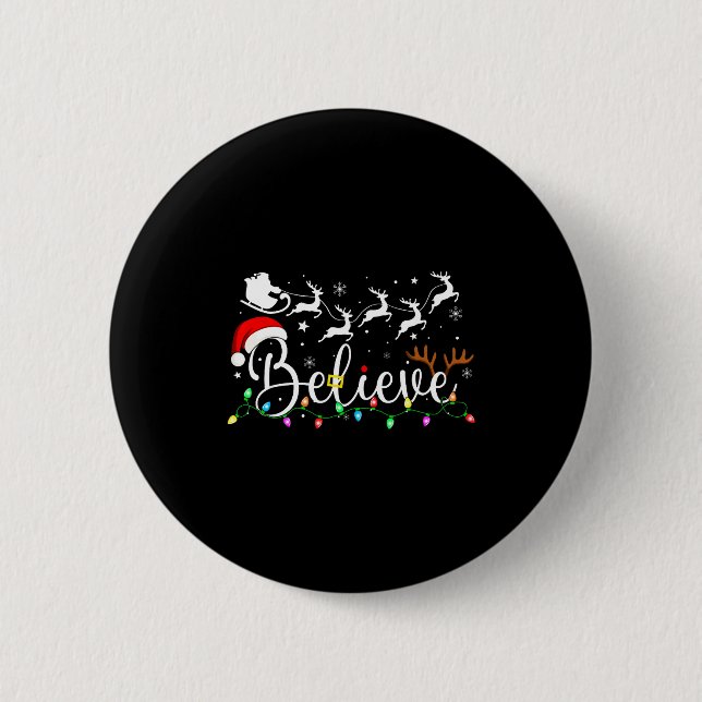 Glaube an den Weihnachtsmann, glaube an Weihnachte Button (Vorderseite)