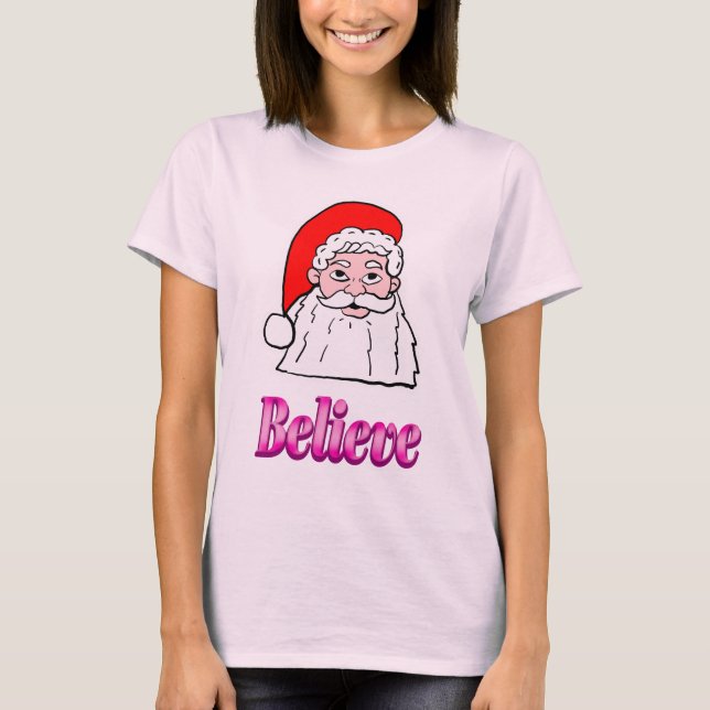 Glaube an den Weihnachtsmann T-Shirt (Vorderseite)