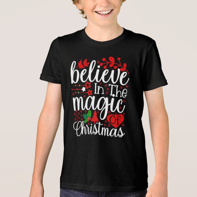Glaube an den Zauber der Weihnachtszeit-84604 Tri-Blend Shirt (Vorderseite)