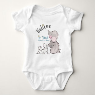 Glaube an dich!  Erreichen der Sterne Personalisie Baby Strampler