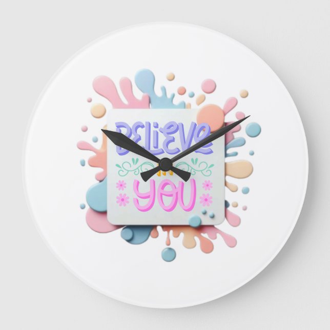 Glaube an dich große wanduhr (Vorderseite)