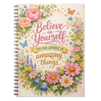 Glaube an dich selbst Florales inspirierendes Zita Notizblock