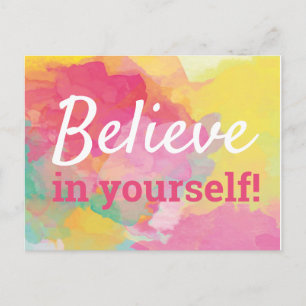 Glaube an dich selbst Inspirierendes Zitat Wasserf Postkarte