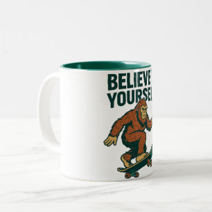 Glaube an dich selbst Motivations-Kunst Zweifarbige Tasse