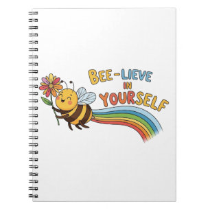 Glaube an dich selbst – Motivierende Bienen-Illust Notizblock