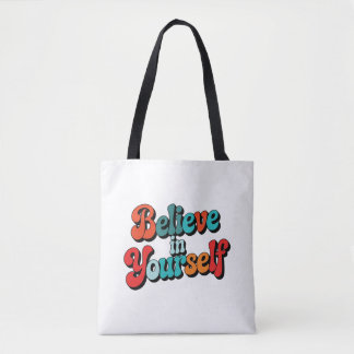 Glaube an dich selbst Retro-Motivationszitat Typog
