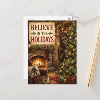 Glaube an die Feiertage Sasquatch Weihnachten Postkarte