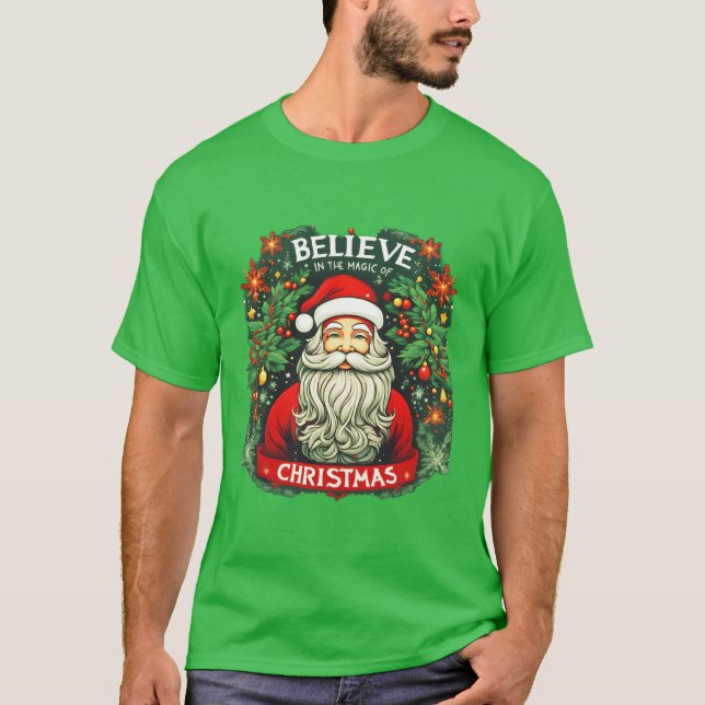 Glaube an die Magie des Weihnachtsfestes T-Shirt (Vorderseite)