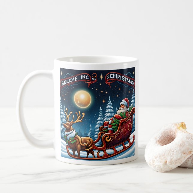 Glaube an die Magie des Weihnachtsurlaubs Kaffeetasse (Mit Donut)