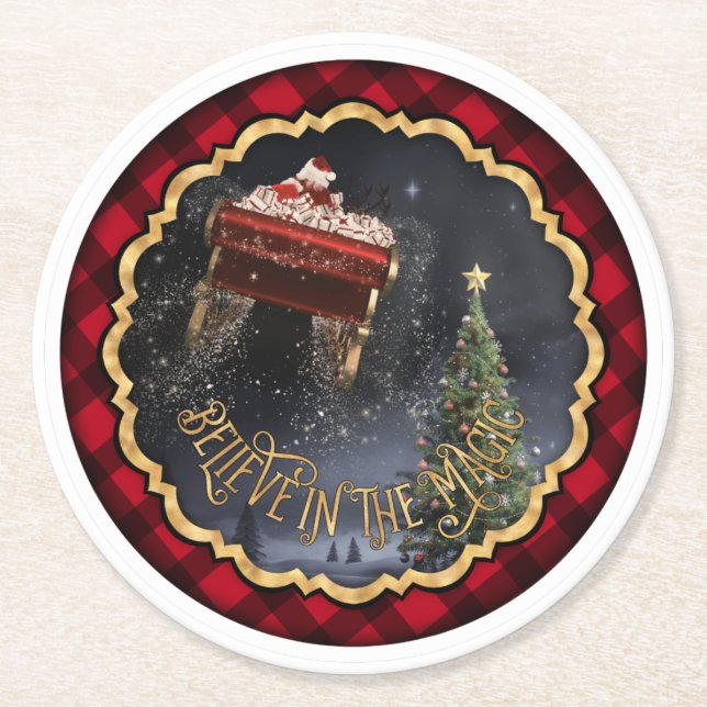 Glaube an die Magie Runder Pappuntersetzer (Vorderseite)