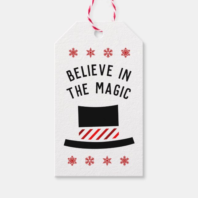 Glaube an die Magie - Snowmans Top Hat Geschenkanhänger (Vorderseite)