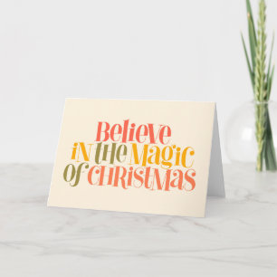 Glaube an die Magie von Weihnachten - Retro-Stil Karte