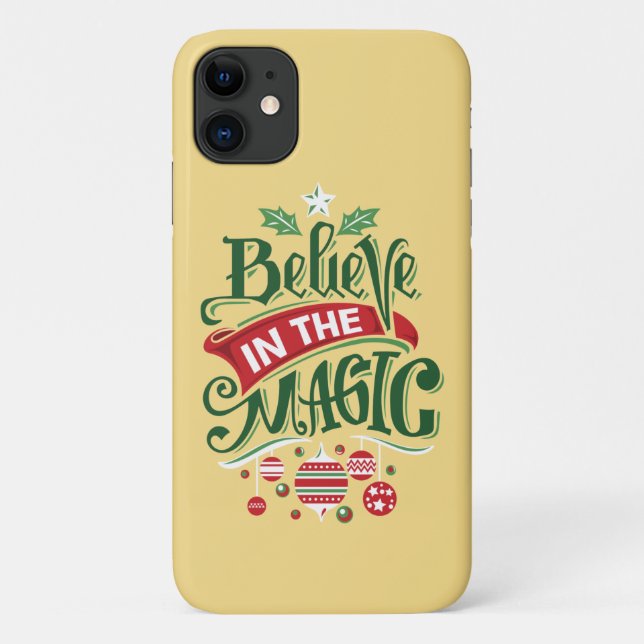 Glaube an die Weihnachtstypografie der Magie Case-Mate iPhone Hülle (Rückseite)