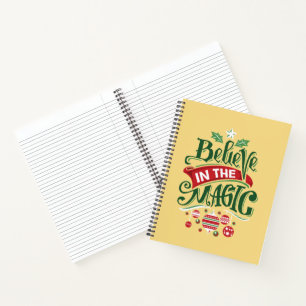 Glaube an die Weihnachtstypografie der Magie Notizbuch