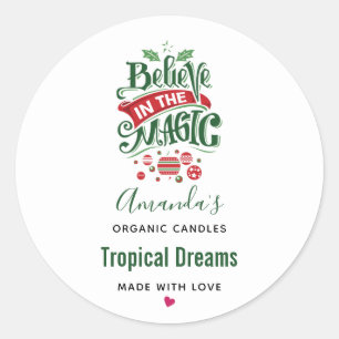 Glaube an die Weihnachtsweihnachtskrippenleuchte Runder Aufkleber