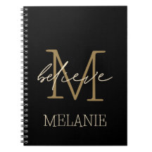 Glaube an Förderung Gold Monogram Name